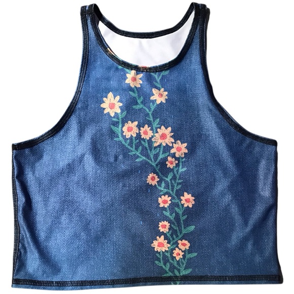 Teeki Blue Floral Tank Top - Picture 4 of 7